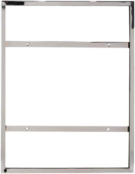 ECONOCO - 22 Inch Wide x 28 Inch High Sign Compatibility, Steel Square Frame Sign Holder - Chrome, 28 Inch Holder Height, Holds 1 Sign - Exact Tool & Supply