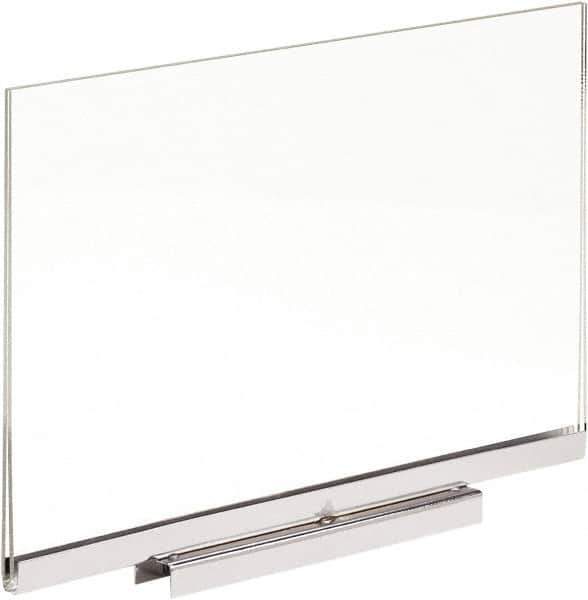 ECONOCO - 11 Inch Wide x 7 Inch High Sign Compatibility, Acrylic Square Frame Sign Holder - Clear, 7 Inch Holder Height, Holds 1 Sign - Exact Tool & Supply
