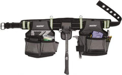 Bucket Boss - 1 to 52" Waist Tool Rig - 29 Pocket, Gray, Polyester - Exact Tool & Supply