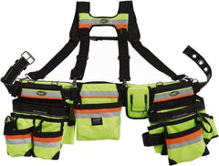 Bucket Boss - 1 to 52" Waist Tool Rig - 29 Pocket, Yellow, Polyester - Exact Tool & Supply