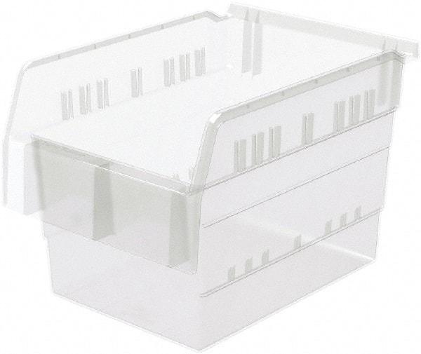 Akro-Mils - 11-5/8" Deep, Clear Hopper Shelf Bin - 8" High x 8-1/4" Wide x 11-5/8" Long - Exact Tool & Supply