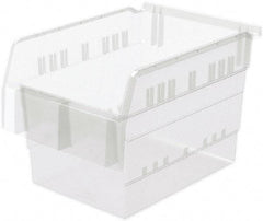 Akro-Mils - 11-5/8" Deep, Clear Hopper Shelf Bin - 8" High x 8-1/4" Wide x 11-5/8" Long - Exact Tool & Supply