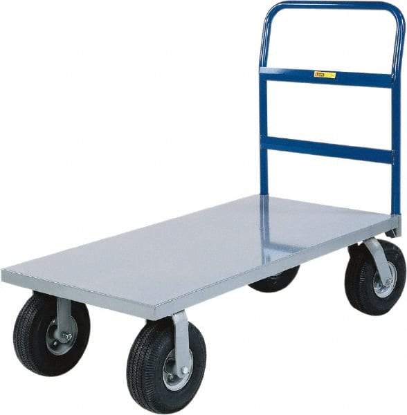 Little Giant - 1,200 Lb Capacity Steel Cushion Load Platform Truck - Steel Deck, 24" OAW, 36" Platform Length - Exact Tool & Supply