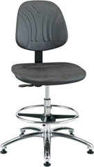 Bevco - 20-1/2 to 30-1/2" High Adjustable Chair - 27" Wide x 27" Deep, Polyurethane Seat, Black - Exact Tool & Supply