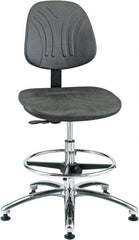 Bevco - 20-1/2 to 30-1/2" High Adjustable Chair - 27" Wide x 27" Deep, Polyurethane Seat, Black - Exact Tool & Supply