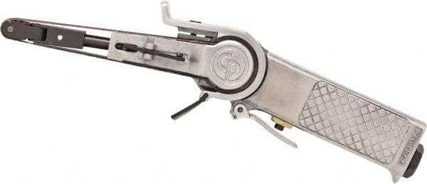 Chicago Pneumatic - 3/8 x 13 Inch, 18,000 RPM Air Belt Sander - 0.4 Hp, 1/4 Inch Inlet, 11 CFM Air Consumption, Handle Exhaust - Exact Tool & Supply