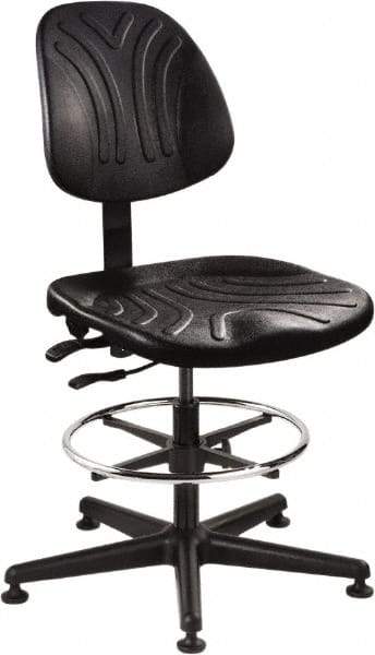 Bevco - 21 to 31" High Adjustable Chair - 27" Wide x 27" Deep, Polyurethane Seat, Black - Exact Tool & Supply