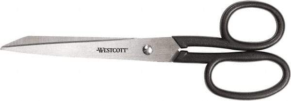 Westcott - 3-1/2" LOC, 8" OAL Stainless Steel Standard Standard - Plastic Straight Handle, For General Purpose Use - Exact Tool & Supply