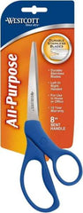 Westcott - 3.296" LOC, 8" OAL Stainless Steel Standard Standard - Plastic Offset Handle, For General Purpose Use - Exact Tool & Supply