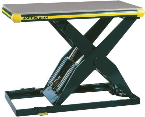 Southworth - 4,000 Lb Capacity Hydraulic Scissor Lift Table - 6-3/4" to 42-3/4" Lift Height, 48" Platform Length x 24" Platform Width - Exact Tool & Supply