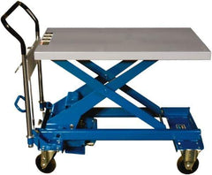 Southworth - 1,760 Lb Capacity Portable Foot-Operated Scissor Lift Table - 13" to 40-1/5" Lift Height, 39.4" Platform Length x 23.59" Platform Width - Exact Tool & Supply