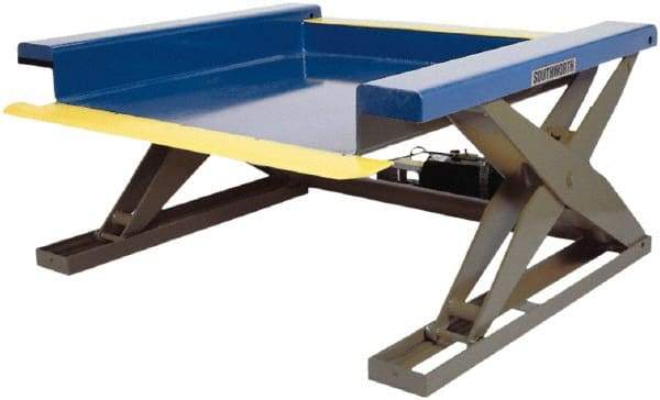 Southworth - 2,000 Lb Capacity Low Power Pallet Positioner Scissor Lift - 0.38" to 35-3/8" Lift Height, 50" Platform Length x 48" Platform Width - Exact Tool & Supply