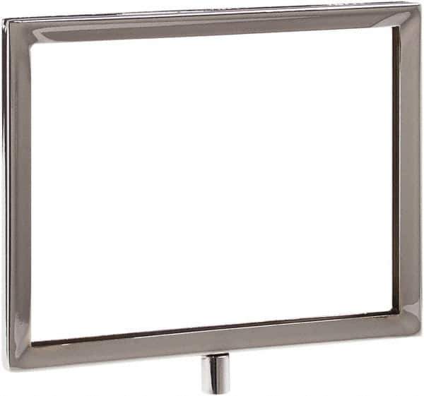 ECONOCO - 7 Inch Wide x 5-1/2 Inch High Sign Compatibility, Steel Square Frame Sign Holder - Chrome, 5-1/2 Inch Holder Height, Holds 1 Sign - Exact Tool & Supply