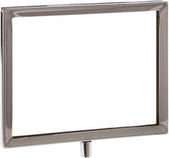 ECONOCO - 7 Inch Wide x 5-1/2 Inch High Sign Compatibility, Steel Square Frame Sign Holder - Chrome, 5-1/2 Inch Holder Height, Holds 1 Sign - Exact Tool & Supply