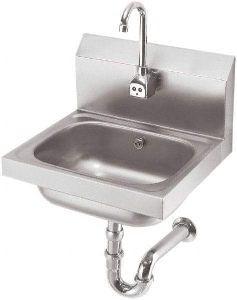 Krowne - 10" Long x 14" Wide Inside, 1 Compartment, Grade 304 Stainless Steel Hand Sink with Electronic Faucet - 20 Gauge, 15" Long x 16" Wide x 14" High Outside, 6" Deep - Exact Tool & Supply