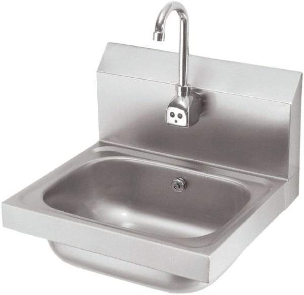 Krowne - 10" Long x 14" Wide Inside, 1 Compartment, Grade 304 Stainless Steel Hand Sink with Electronic Faucet - 20 Gauge, 15" Long x 16" Wide x 14" High Outside, 6" Deep - Exact Tool & Supply