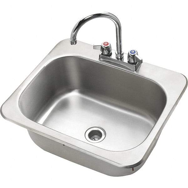 Krowne - 12" Long x 17" Wide Inside, 1 Compartment, Grade 304 Stainless Steel Drop In Sink - 20 Gauge, 17" Long x 20" Wide x 7" High Outside, 7" Deep - Exact Tool & Supply