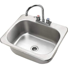 Krowne - 12" Long x 17" Wide Inside, 1 Compartment, Grade 304 Stainless Steel Drop In Sink - 20 Gauge, 17" Long x 20" Wide x 7" High Outside, 7" Deep - Exact Tool & Supply