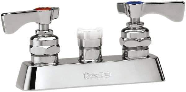 Krowne - Deck Mount, Spoutless Faucet Body Only - Two Handle, Color Coded, Blade Handle, Spoutless, No Drain - Exact Tool & Supply