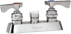 Krowne - Deck Mount, Spoutless Faucet Body Only - Two Handle, Color Coded, Blade Handle, Spoutless, No Drain - Exact Tool & Supply
