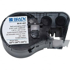 Brady - 1/2" x 1" Black Vinyl Cartridge - Exact Tool & Supply