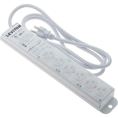 Leviton - 6 Outlets, 125 VAC20 Amps, 7' Cord, Standard Power Outlet Strip - Wall/Surface Mount, 5-20 NEMA Configuration, 1-1/4' Strip, UL 60601-1 - Exact Tool & Supply