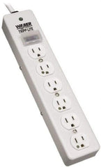 Tripp-Lite - 6 Outlets, 120 VAC15 Amps, 6' Cord, Power Outlet Strip - Floor, Keyhole Mount, 5-15 NEMA Configuration, 2-1/2" Strip - Exact Tool & Supply