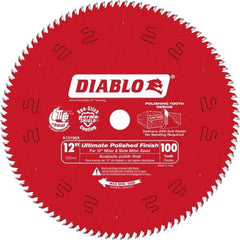 Freud - 12" Diam, 1" Arbor Hole Diam, 100 Tooth Wet & Dry Cut Saw Blade - Carbide-Tipped, Fine Finishing Action, Standard Round Arbor - Exact Tool & Supply