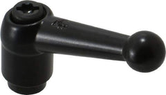 KIPP - M5 x 0.8, 13mm Hub Diam, Zinc Die Cast (Steel Components) Tapped Adjustable Clamping Lever - 46mm OAL, 32.5mm High, 9mm Hole Depth - Exact Tool & Supply