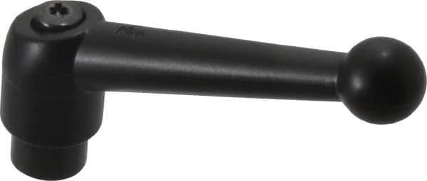 KIPP - M10 x 1.5, 21mm Hub Diam, Zinc Die Cast (Steel Components) Tapped Adjustable Clamping Lever - 90mm OAL, 57.5mm High, 14mm Hole Depth - Exact Tool & Supply