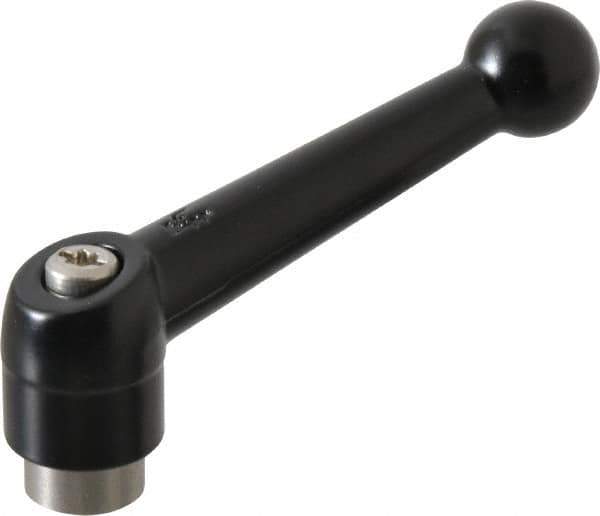 KIPP - 1/4-20, 0.71" Hub Diam, Zinc Die Cast (Stainless Steel Components) Tapped Adjustable Clamping Lever - 2.87" OAL, 1.79" High, 0.47" Hole Depth - Exact Tool & Supply