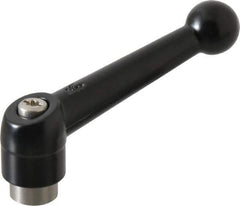 KIPP - 1/4-20, 0.71" Hub Diam, Zinc Die Cast (Stainless Steel Components) Tapped Adjustable Clamping Lever - 2.87" OAL, 1.79" High, 0.47" Hole Depth - Exact Tool & Supply
