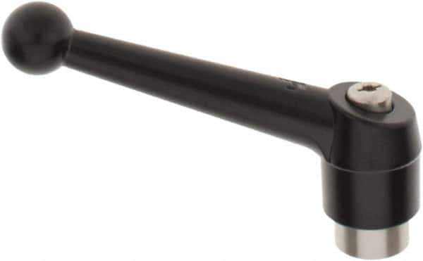 KIPP - M16 x 2.0, 30mm Hub Diam, Zinc Die Cast (Stainless Steel Components) Tapped Adjustable Clamping Lever - 126mm OAL, 79mm High, 23mm Hole Depth - Exact Tool & Supply