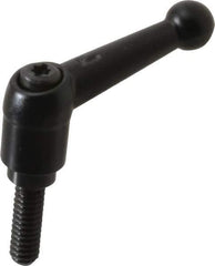 KIPP - 1/4-20, 13mm Hub Diam, Zinc Die Cast (Steel Components) Threaded Stud Adjustable Clamping Lever - 0.79" Stud Length, 46mm OAL, 32.5mm High - Exact Tool & Supply