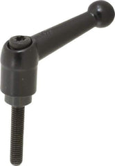 KIPP - M x 5 x 0.8, 13mm Hub Diam, Zinc Die Cast (Steel Components) Metric Threaded Stud Adjustable Clamping Lever - 25mm Stud Length, 46mm OAL, 32.5mm High - Exact Tool & Supply