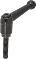 KIPP - M6 x 1.0, 13mm Hub Diam, Zinc Die Cast (Steel Components) Metric Threaded Stud Adjustable Clamping Lever - 25mm Stud Length, 46mm OAL, 32.5mm High - Exact Tool & Supply