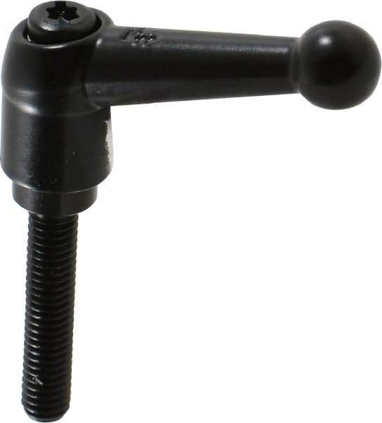 KIPP - M6 x 1.0, 13mm Hub Diam, Zinc Die Cast (Steel Components) Metric Threaded Stud Adjustable Clamping Lever - 30mm Stud Length, 46mm OAL, 32.5mm High - Exact Tool & Supply