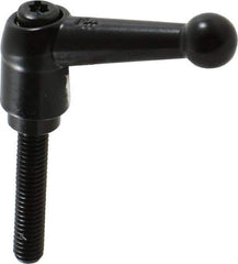 KIPP - M6 x 1.0, 13mm Hub Diam, Zinc Die Cast (Steel Components) Metric Threaded Stud Adjustable Clamping Lever - 30mm Stud Length, 46mm OAL, 32.5mm High - Exact Tool & Supply