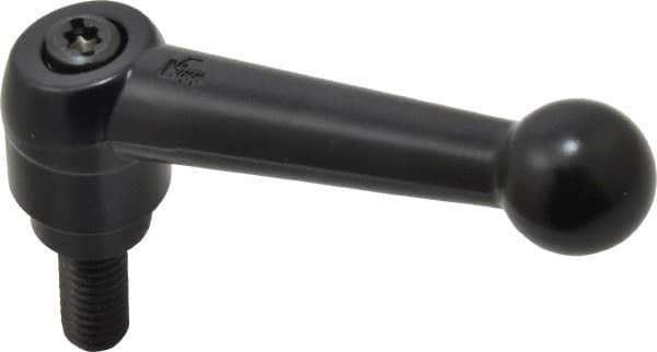 KIPP - 5/16-18, 0.71" Hub Diam, Zinc Die Cast (Steel Components) Threaded Stud Adjustable Clamping Lever - 0.79" Stud Length, 2.87" OAL, 1.79" High - Exact Tool & Supply