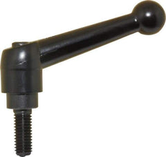 KIPP - M8 x 1.25, 18mm Hub Diam, Zinc Die Cast (Steel Components) Metric Threaded Stud Adjustable Clamping Lever - 20mm Stud Length, 73mm OAL, 45.5mm High - Exact Tool & Supply