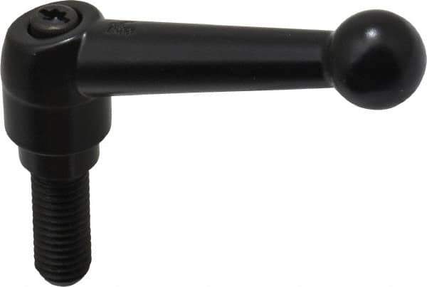 KIPP - M10 x 1.5, 18mm Hub Diam, Zinc Die Cast (Steel Components) Metric Threaded Stud Adjustable Clamping Lever - 25mm Stud Length, 73mm OAL, 45.5mm High - Exact Tool & Supply