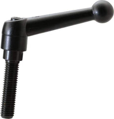 KIPP - M10 x 1.5, 18mm Hub Diam, Zinc Die Cast (Steel Components) Metric Threaded Stud Adjustable Clamping Lever - 40mm Stud Length, 73mm OAL, 45.5mm High - Exact Tool & Supply
