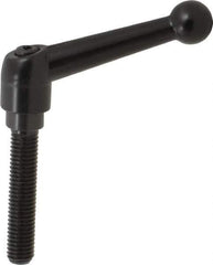 KIPP - M10 x 1.5, 18mm Hub Diam, Zinc Die Cast (Steel Components) Metric Threaded Stud Adjustable Clamping Lever - 50mm Stud Length, 73mm OAL, 45.5mm High - Exact Tool & Supply