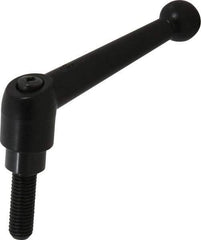 KIPP - M10 x 1.5, 21mm Hub Diam, Zinc Die Cast (Steel Components) Metric Threaded Stud Adjustable Clamping Lever - 30mm Stud Length, 90mm OAL, 57.5mm High - Exact Tool & Supply