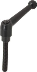 KIPP - M10 x 1.5, 21mm Hub Diam, Zinc Die Cast (Steel Components) Metric Threaded Stud Adjustable Clamping Lever - 60mm Stud Length, 90mm OAL, 57.5mm High - Exact Tool & Supply