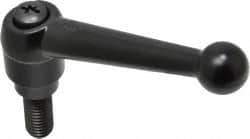 KIPP - 1/2-13, 0.98" Hub Diam, Zinc Die Cast (Steel Components) Threaded Stud Adjustable Clamping Lever - 1.18" Stud Length, 4-1/4" OAL, 2.64" High - Exact Tool & Supply