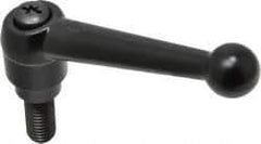 KIPP - 1/2-13, 0.98" Hub Diam, Zinc Die Cast (Steel Components) Threaded Stud Adjustable Clamping Lever - 1.18" Stud Length, 4-1/4" OAL, 2.64" High - Exact Tool & Supply