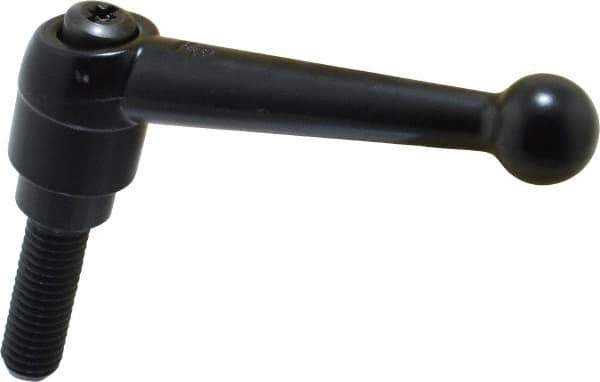 KIPP - 1/2-13, 0.98" Hub Diam, Zinc Die Cast (Steel Components) Threaded Stud Adjustable Clamping Lever - 1.57" Stud Length, 4-1/4" OAL, 2.64" High - Exact Tool & Supply