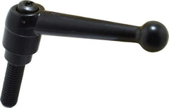 KIPP - 1/2-13, 0.98" Hub Diam, Zinc Die Cast (Steel Components) Threaded Stud Adjustable Clamping Lever - 1.57" Stud Length, 4-1/4" OAL, 2.64" High - Exact Tool & Supply