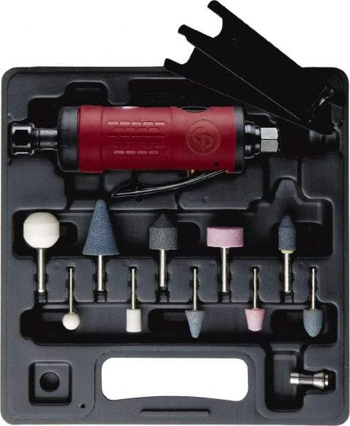 Chicago Pneumatic - 1/4 Inch Spindle, 23.1 CFM, Straight Die Grinder Kit - 90 psi Air Pressure - Exact Tool & Supply